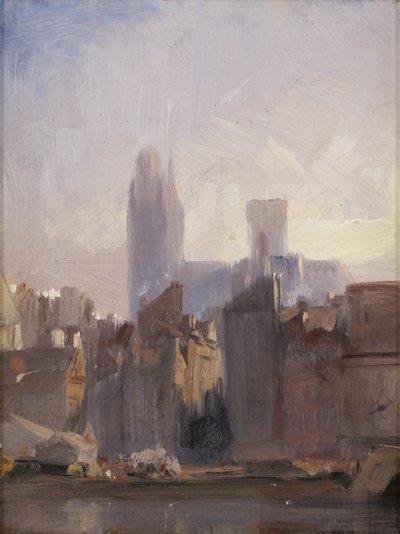 Rouen Cathedral, Sunrise by Richard Parkes Bonington